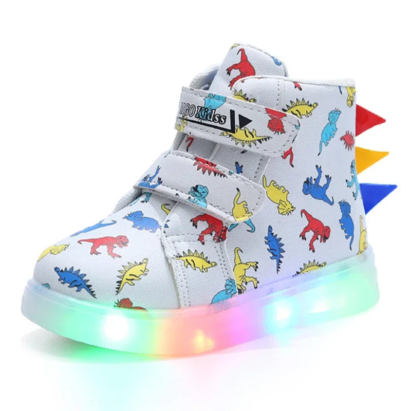 High Top Dinosaur Sneakers with Lights