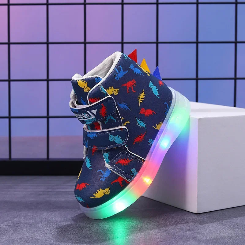 High Top Dinosaur Sneakers with Lights