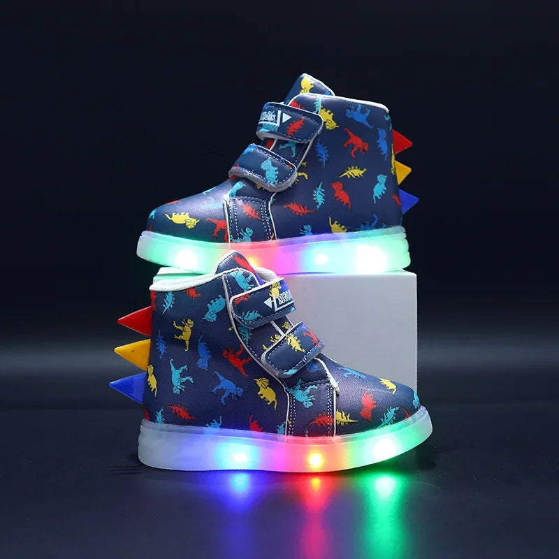 High Top Dinosaur Sneakers with Lights