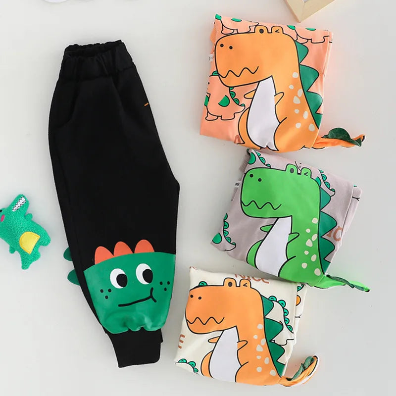 Dinosaur Style Sweatshirt and Pants - Tracksuit Set for Kids | 2-Piece Outfit