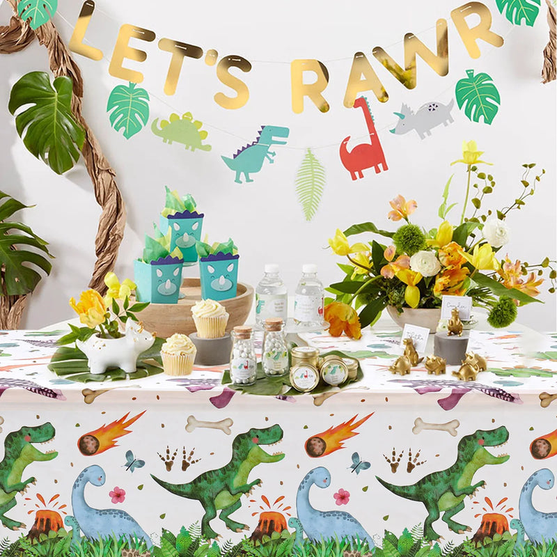 Dinosaur Reusable Tablecloth Party Decoration