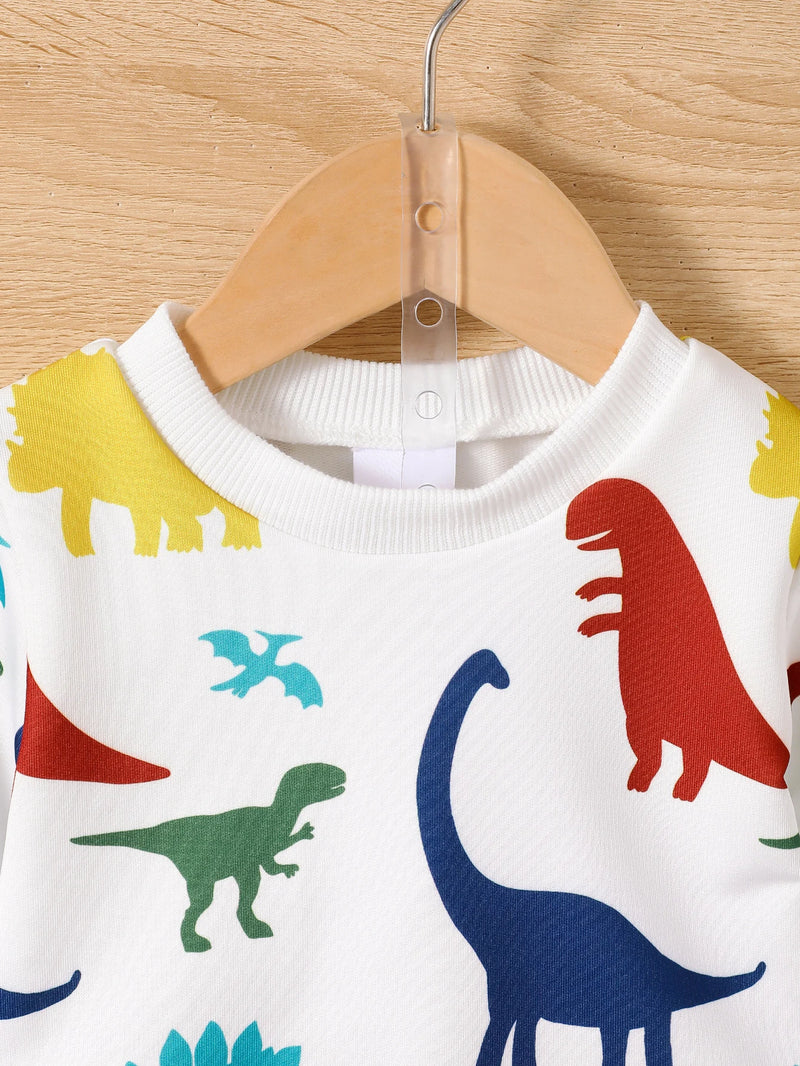 Colorful Dinosaur Jumper and Tracksuit Set