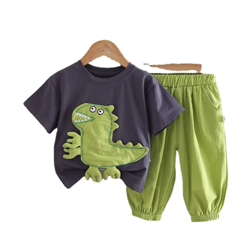 Cartoon Dinosaur Infant Summer Clothes