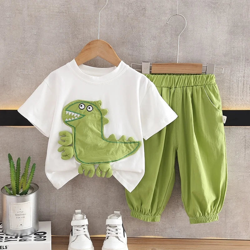 Cartoon Dinosaur Infant Summer Clothes