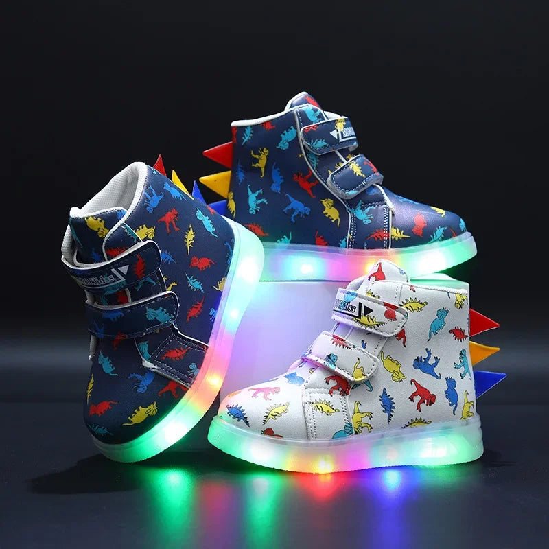 High Top Dinosaur Sneakers with Lights