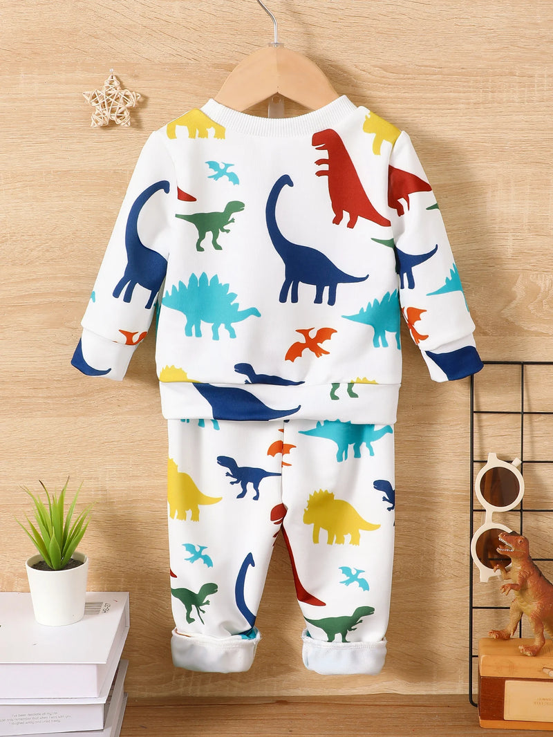 Colorful Dinosaur Jumper and Tracksuit Set