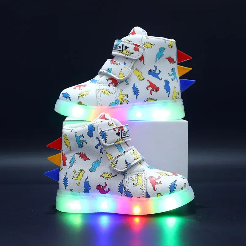 High Top Dinosaur Sneakers with Lights