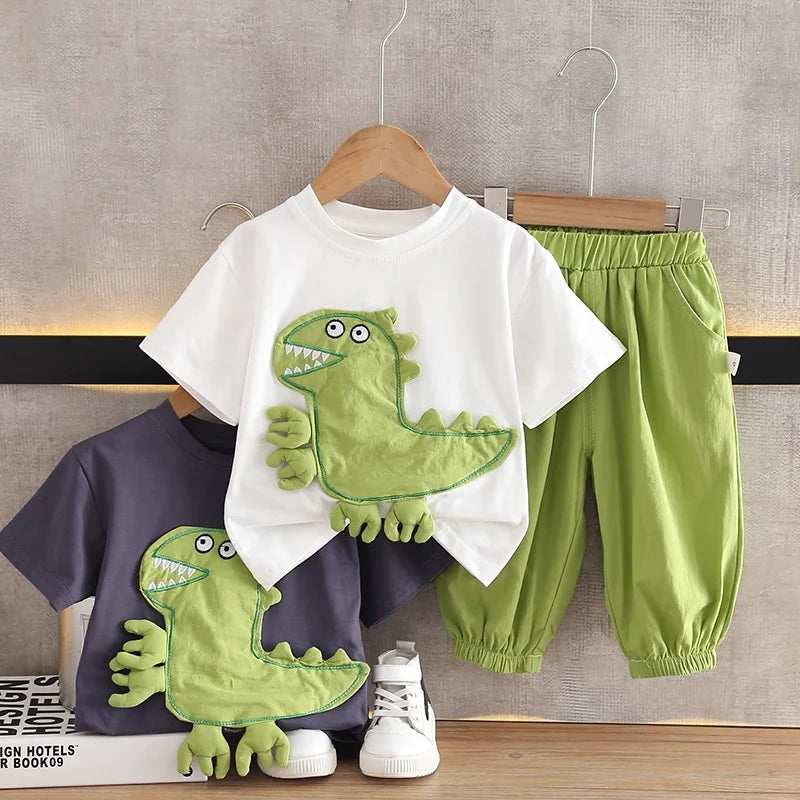 Cartoon Dinosaur Infant Summer Clothes