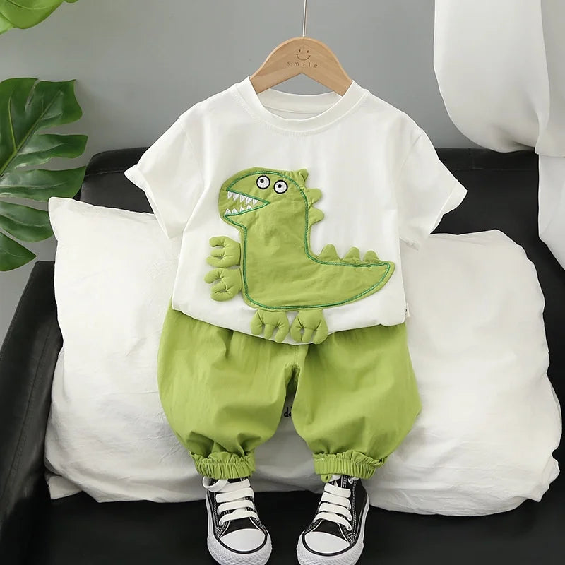 Cartoon Dinosaur Infant Summer Clothes