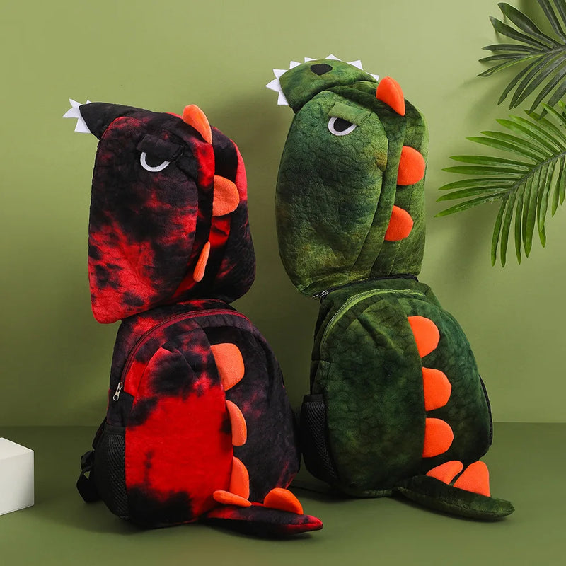 Plush Dinosaur Backpack with Hood