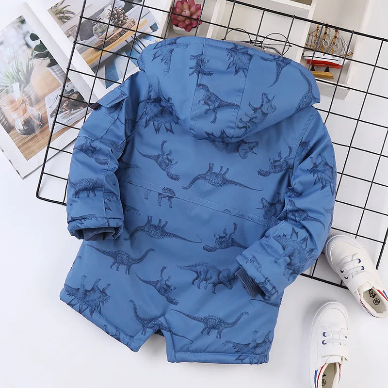 Dinosaur Winter Coat For Boys   Hoodie Jacket