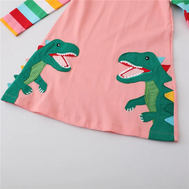 Dinosaur Winter Dress for Girls