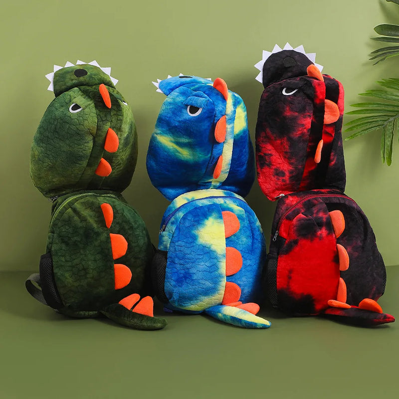 Plush Dinosaur Backpack with Hood