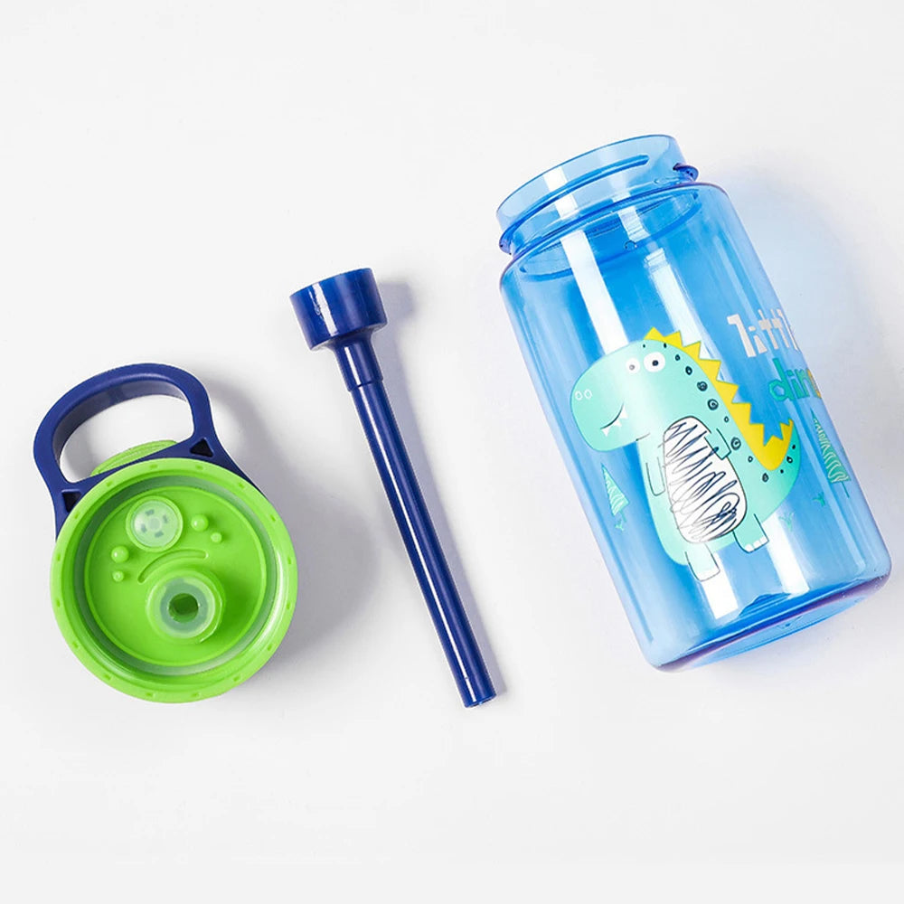 Dinosaur Water Bottle with Straw For Kids