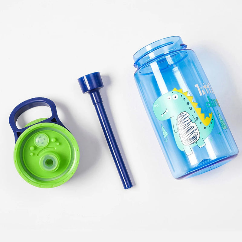 Dinosaur Water Bottle with Straw For Kids