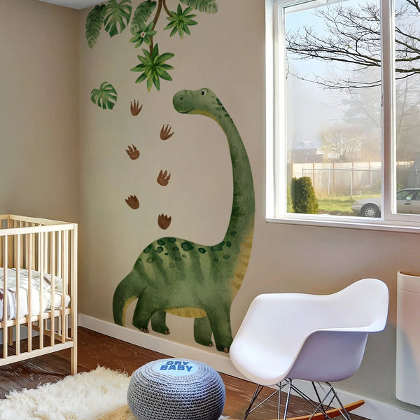 Green Leaf Dinosaur Wallpaper Sticker