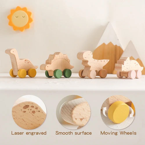 Dinosaur Wooden Car Toy