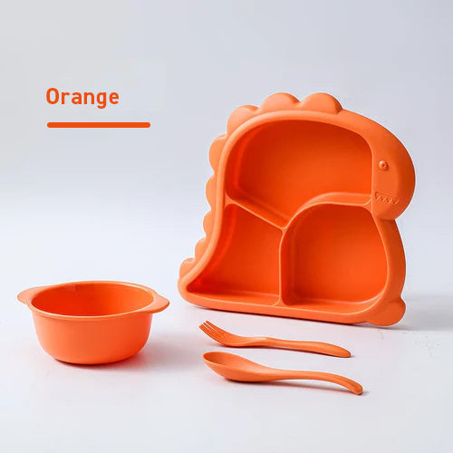 Dinosaur Baby Silicone Dish Feeding Set